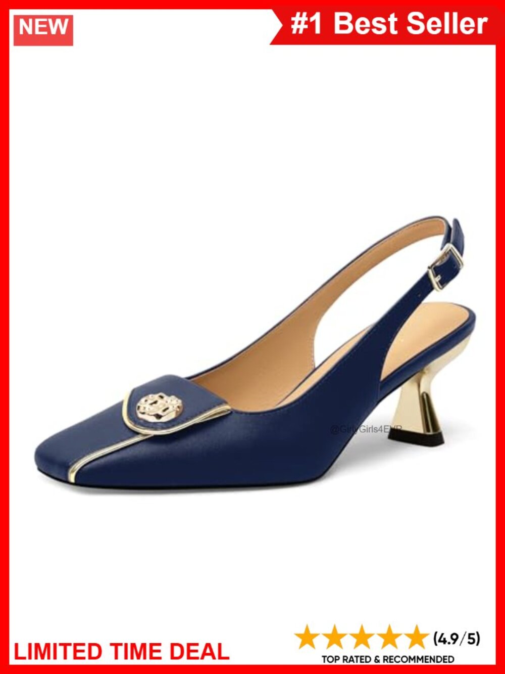 Kitten Heels Slingback Square Toe Low Heel Pumps Matte Slip On 2 Inch Work